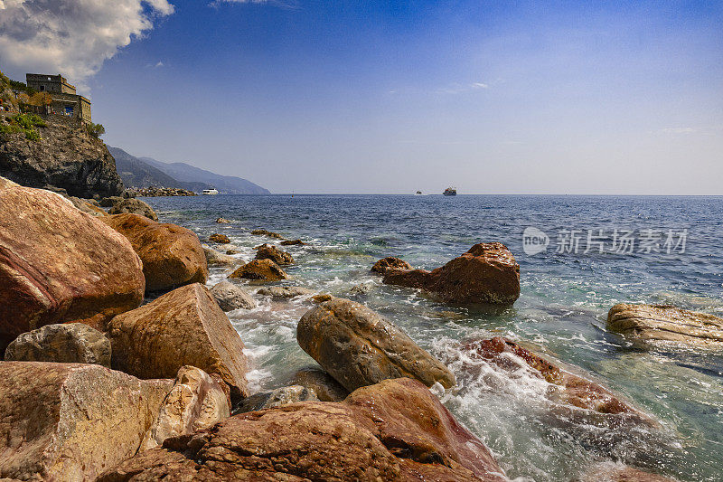 Monterosso al Mare海岸的忧郁海景